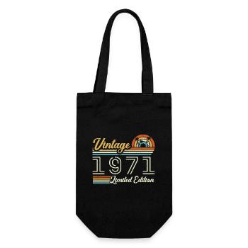 54 Years Birthday | Vintage 1971 Gift 1971 - Gift Bag for Bottles - black - Front
