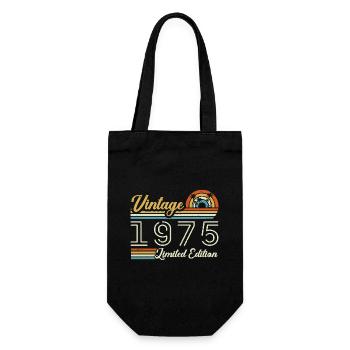 50 Years Anniversary | Vintage 1975 Gift 1975 - Gift Bag for Bottles - black - Front