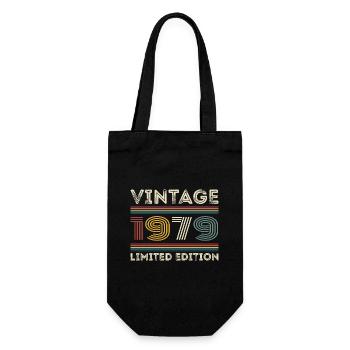 1979 Birthday 1979 Retro 1979 Gift 1979 - Gift Bag for Bottles - black - Front