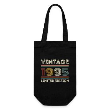 1995 Birthday 1995 Retro 1995 Gift 1995 - Gift Bag for Bottles - black - Front