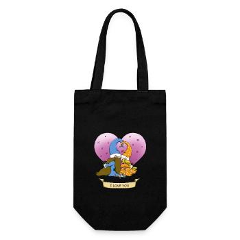 Couple de nains pour la Saint-Valentin et les amoureux - FR - Sac à bouteille - noir - Devant