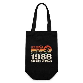 Legendär Seit Dezember 1986 Absolut Einmalig 1986 - Geschenkbeutel für Flaschen - Schwarz - Vorne