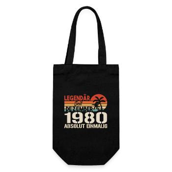 Legendär Seit Dezember 1980 Absolut Einmalig 1980 - Geschenkbeutel für Flaschen - Schwarz - Vorne