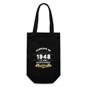 Hergestellt im Jahr 1948 76 Jahre ursprüngliche Exzellenz - Geschenkbeutel für Flaschen - Schwarz - Vorne
