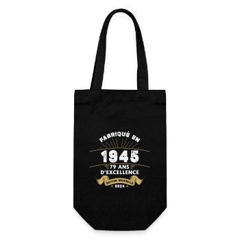 Hergestellt im Jahr 1945 79 Jahre Original-Exzellenz - Geschenkbeutel für Flaschen - Schwarz - Vorne