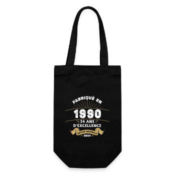 Made in 1990 34 Years of Original Excellence - Gift Bag for Bottles - black - Front