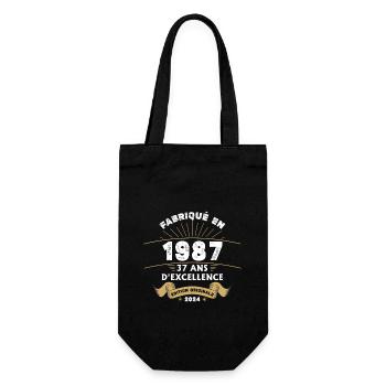 Hergestellt im Jahr 1987 37 Jahre ursprüngliche Exzellenz - Geschenkbeutel für Flaschen - Schwarz - Vorne