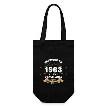 Made in 1963 61 Years of Original Excellence - Gift Bag for Bottles - black - Front