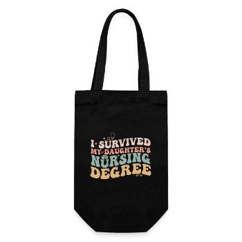 I Survived My Daughters Nursing Degree Nursing Mom - Sac à bouteille - noir - Devant