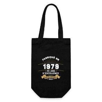 Hergestellt im Jahr 1979 45 Jahre Original-Exzellenz - Geschenkbeutel für Flaschen - Schwarz - Vorne
