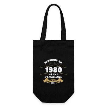 Hergestellt im Jahr 1980 44 Jahre Original-Exzellenz - Geschenkbeutel für Flaschen - Schwarz - Vorne