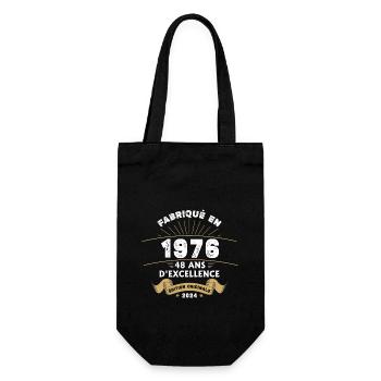 Hergestellt im Jahr 1976 48 Jahre Original-Exzellenz - Geschenkbeutel für Flaschen - Schwarz - Vorne