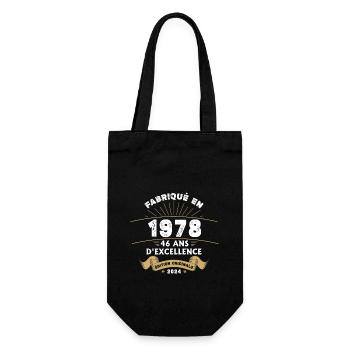 Hergestellt im Jahr 1978 46 Jahre Original-Exzellenz - Geschenkbeutel für Flaschen - Schwarz - Vorne