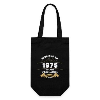 Hergestellt im Jahr 1975 49 Jahre Original-Exzellenz - Geschenkbeutel für Flaschen - Schwarz - Vorne