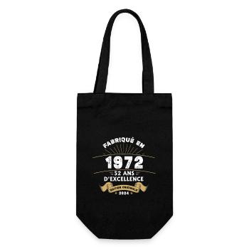 Hergestellt im Jahr 1972 52 Jahre Original-Exzellenz - Geschenkbeutel für Flaschen - Schwarz - Vorne