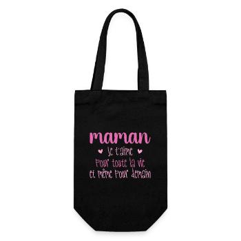 Maman je t'aime, Mère, Bébé, Naissance, Amour - Sac à bouteille - noir - Devant