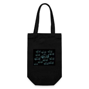 Cooles Haifisch Design für Sommer - Geschenkbeutel für Flaschen - Schwarz - Vorne