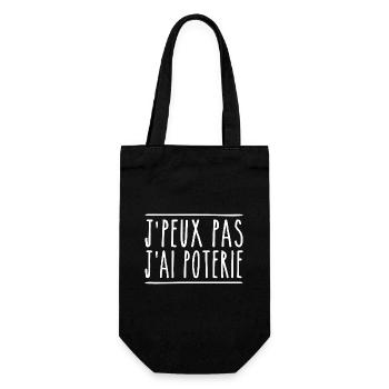 J'peux pas j'ai poterie | Potier - Sac à bouteille - noir - Devant