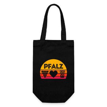 Pfalz Fan! Grapes Wine Heart Dubbe Glass - Gift Bag for Bottles - black - Front
