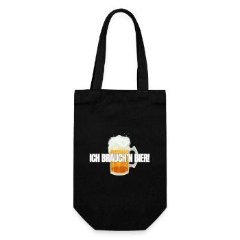 Ich brauch'n Bier! - Geschenkbeutel für Flaschen - Schwarz - Vorne