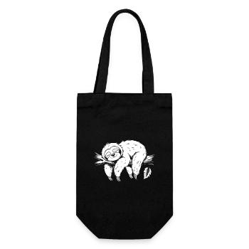 Cute sloth on the tree stay calm - Gift Bag for Bottles - black - Front