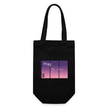 Prague, my love. Souvenir WITH GPS data - Gift Bag for Bottles - black - Front