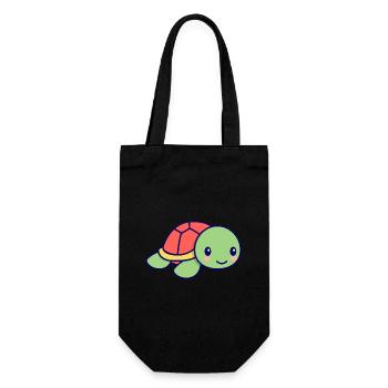 Turtle - Gift Bag for Bottles - black - Front