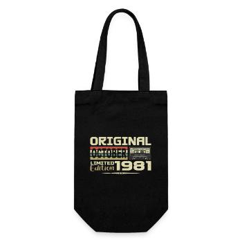Birthday October 1981 Original | October 1981 - Gift Bag for Bottles - black - Front