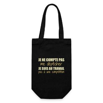 Je suis au travail pas à une compétition humour - Sac à bouteille - noir - Devant