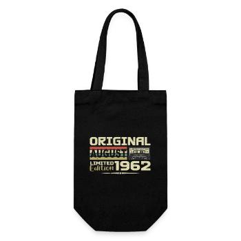 August 1962 - Born August 1962 Built August 1962 - Gift Bag for Bottles - black - Front