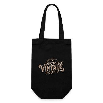 October Birthday Gift | Born in October 2006 - Gift Bag for Bottles - black - Front