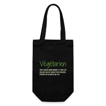 Definition: Vegetarisch, Humor - Geschenkbeutel für Flaschen - Schwarz - Vorne
