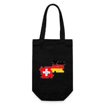 Schweiz Deutschland Flagge Schweizer Deutscher - Geschenkbeutel für Flaschen - Schwarz - Vorne