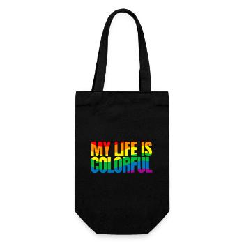 My life is colorful - Gift Bag for Bottles - black - Front