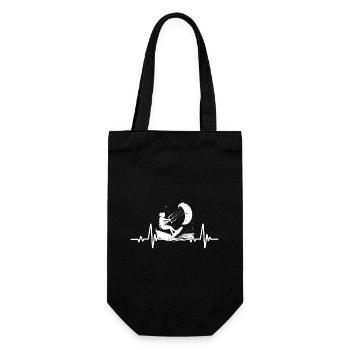 Kitesurfing - Battement de Coeur - Heartbeat - Gift Bag for Bottles - black - Front