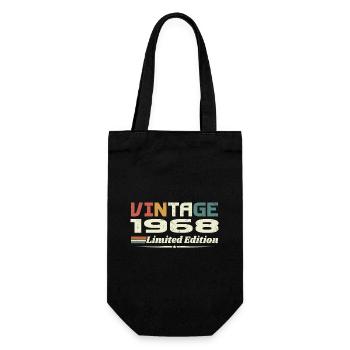 Jahrgang 1968 Geschenk 1968 Geburtstag 1968 Retro - Geschenkbeutel für Flaschen - Schwarz - Vorne