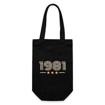 Legendär seit 1981 Geburtstagsgeschenk 1981 - Geschenkbeutel für Flaschen - Schwarz - Vorne