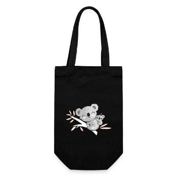 Große Schwester werdende Mama Niedlicher Koala - Geschenkbeutel für Flaschen - Schwarz - Vorne
