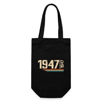 Vintage-Geburtstag 1947. Geburtstagsfeier 1947 - Geschenkbeutel für Flaschen - Schwarz - Vorne