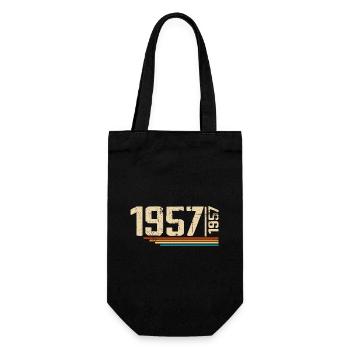 Vintage-Geburtstag 1957. Geburtstagsfeier 1957 - Geschenkbeutel für Flaschen - Schwarz - Vorne