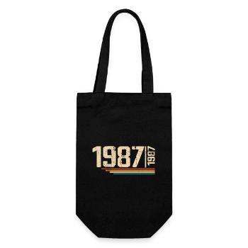 Vintage Anniversary 1987 Birthday Party 1987 - Gift Bag for Bottles - black - Front