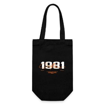1981 Vintage Retro 1981 1981 Birthday Gift - Gift Bag for Bottles - black - Front