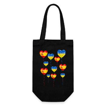 Spain: solidarity and a heart for Ukraine - Gift Bag for Bottles - black - Front