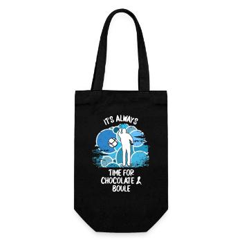 Boule Petanque Boccia Boules Schokolade - Geschenkbeutel für Flaschen - Schwarz - Vorne