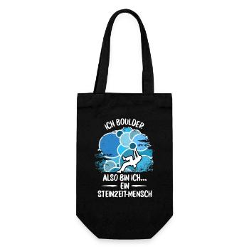 Vintage Bouldern Boulderer Klettern Kletterer - Geschenkbeutel für Flaschen - Schwarz - Vorne