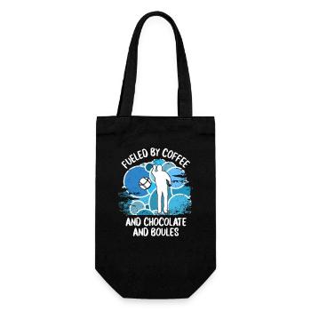 Boule Petanque Boccia Boules Schokolade - Geschenkbeutel für Flaschen - Schwarz - Vorne