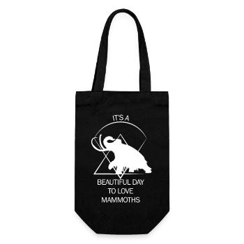 Lustiges Mammut Steinzeit Eiszeit Design Urzeit - Geschenkbeutel für Flaschen - Schwarz - Vorne