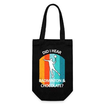 Badminton Federball Badmintonspieler Schokolade - Geschenkbeutel für Flaschen - Schwarz - Vorne