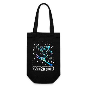Skiing Winter Winter sports - Gift Bag for Bottles - black - Front