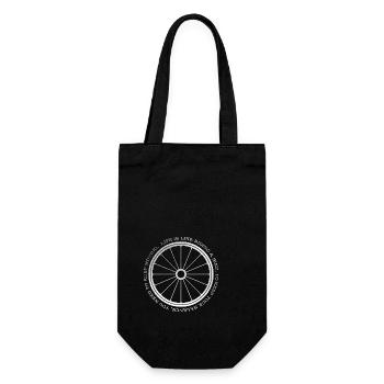 Gravel, Mountainbike, Leidenschaft, Radfahren - Geschenkbeutel für Flaschen - Schwarz - Vorne